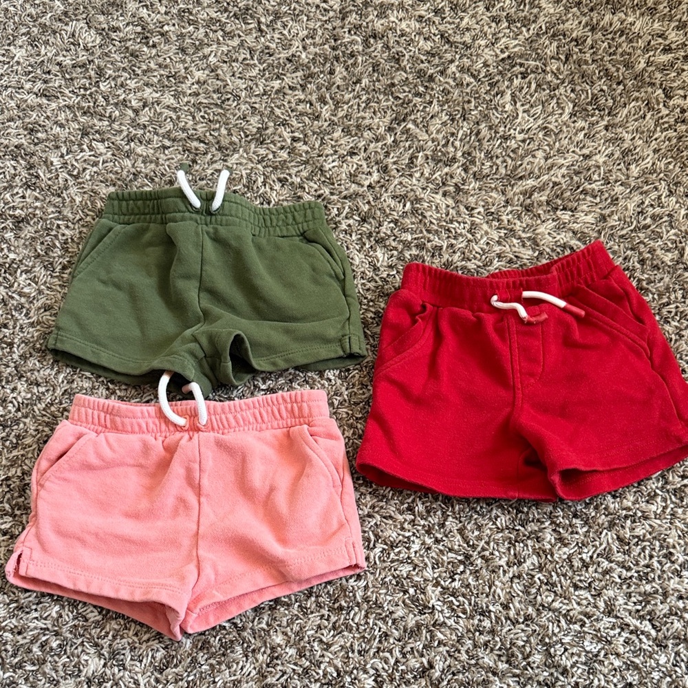 dip Kids' Shorts Set in Green, Red, and Pink